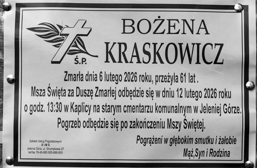 Zmarła Bożena Kraskowicz
