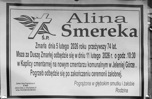 Zmarła Alina Smereka
