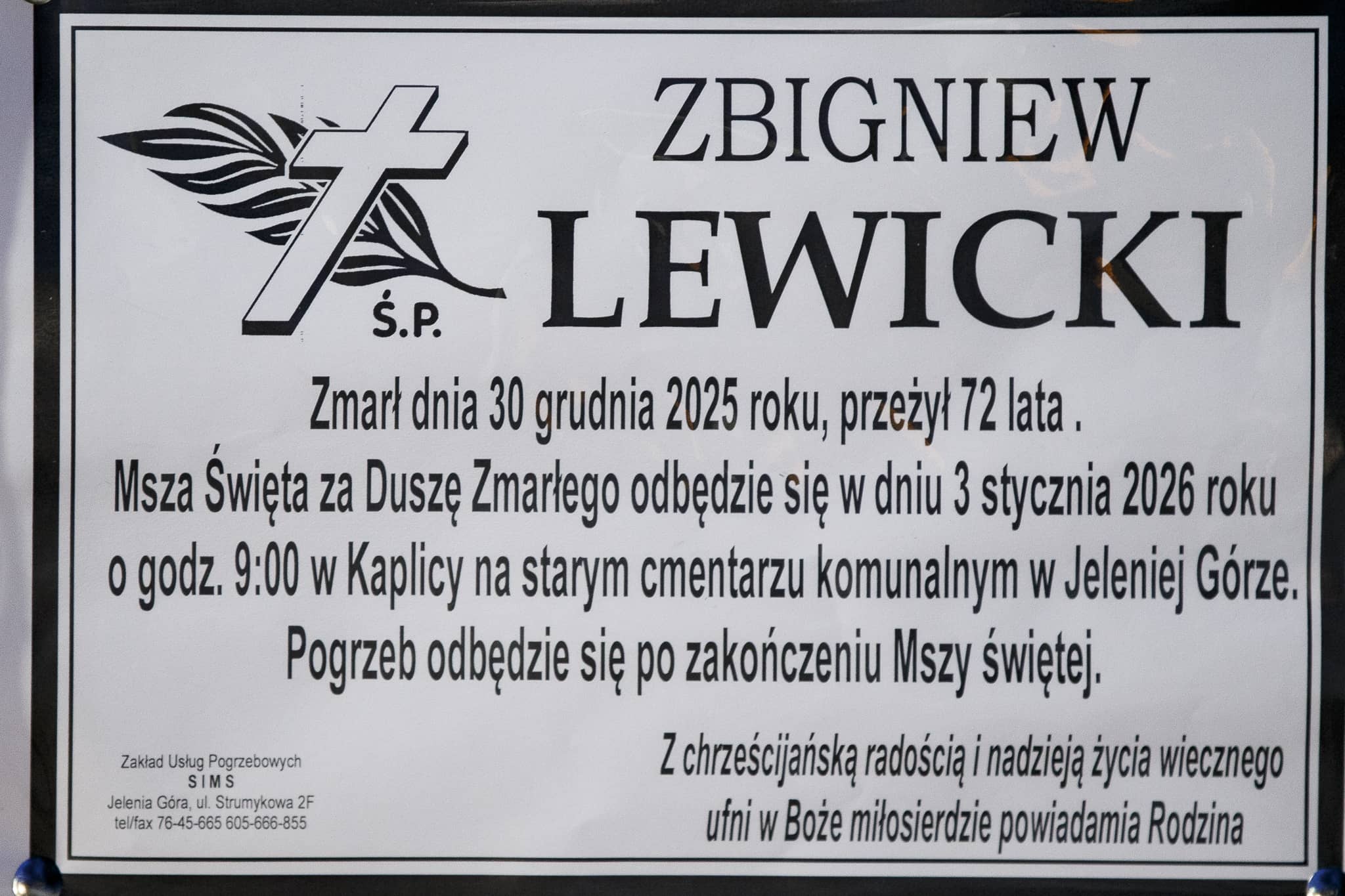 Zmarł Zbigniew Lewicki
