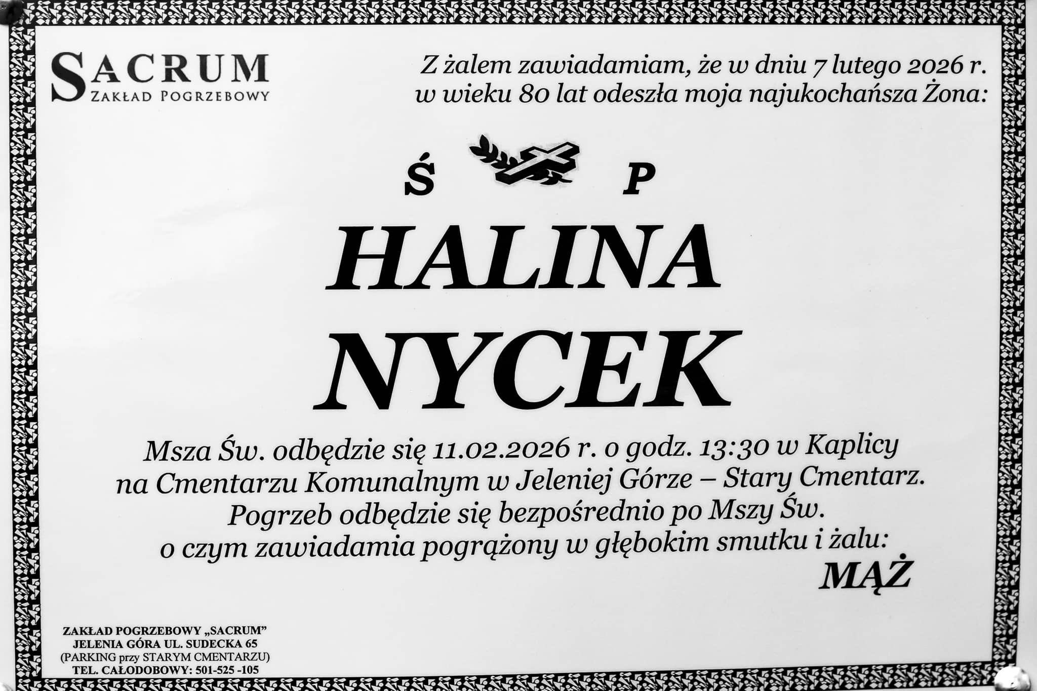 Zmarła Halina Nycek