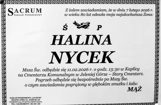 Zmarła Halina Nycek