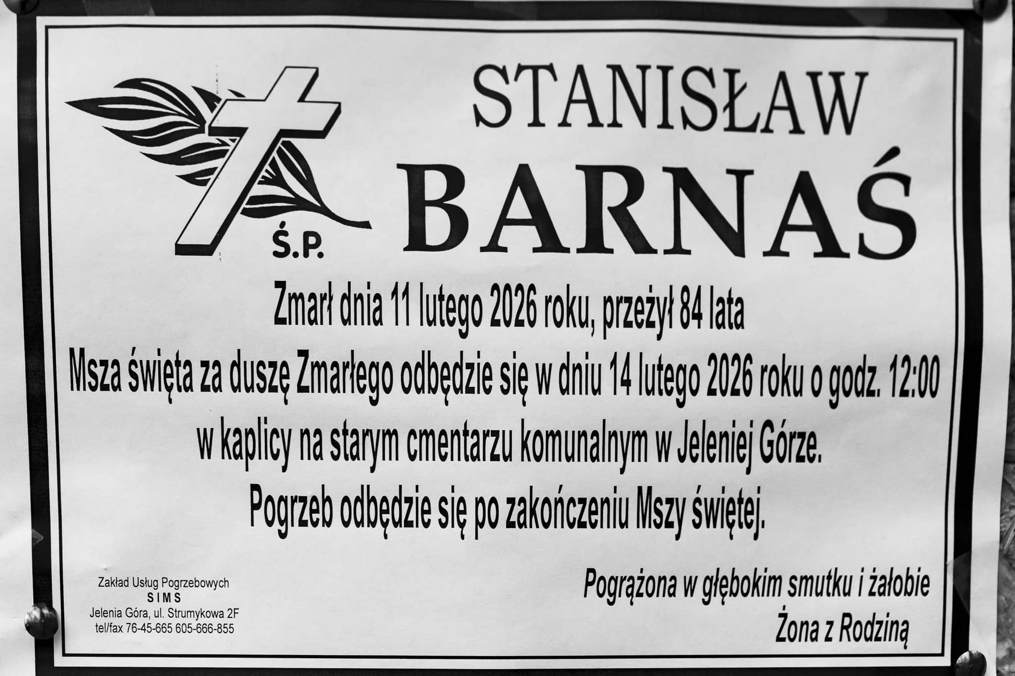 Zmarł Stanisław Barnaś