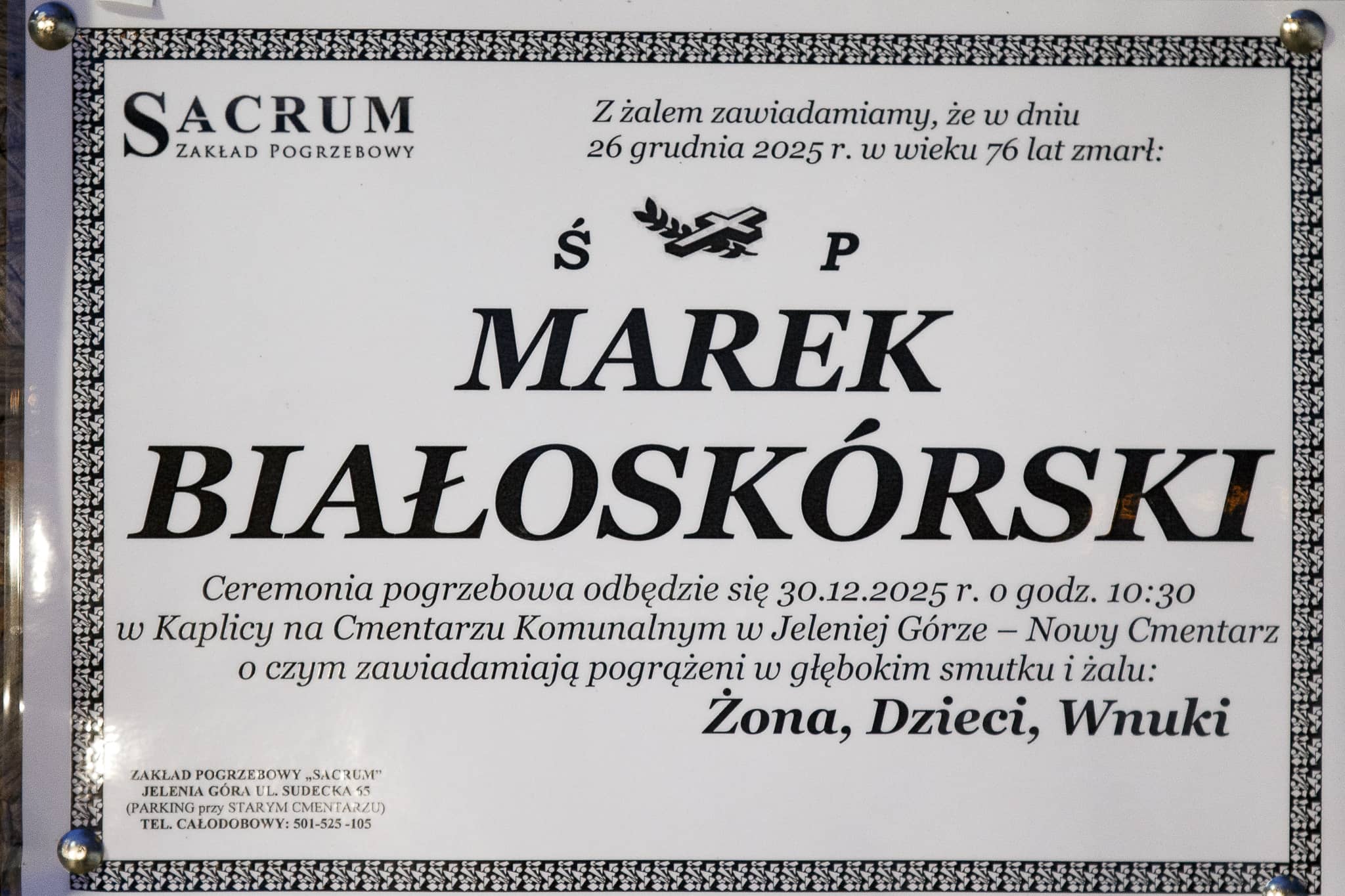 Zmarł Marek Białoskórski