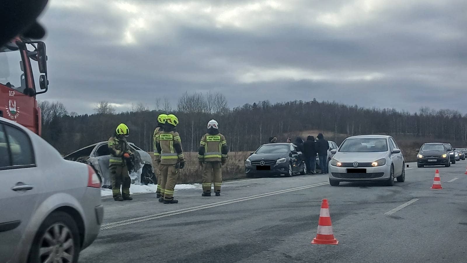 Dramatyczne chwile, Peugeot spłonął doszczętnie