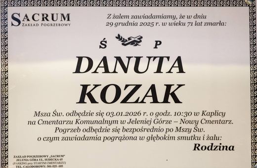 Zmarła Danuta Kozak