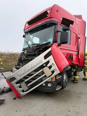 Karambol na drodze, autostrada A4 stoi