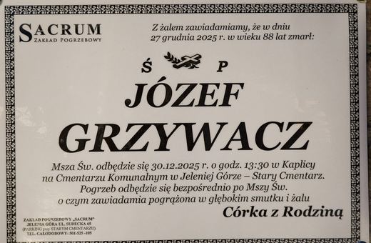 Zmarł Józef Grzywacz