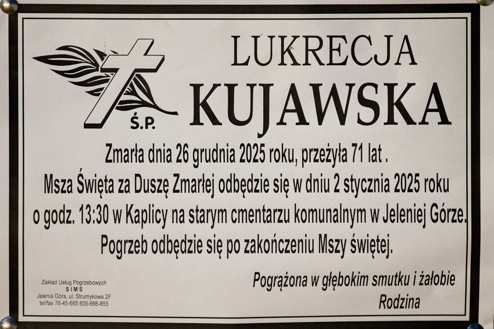 Zmarła Lukrecja Kujawska