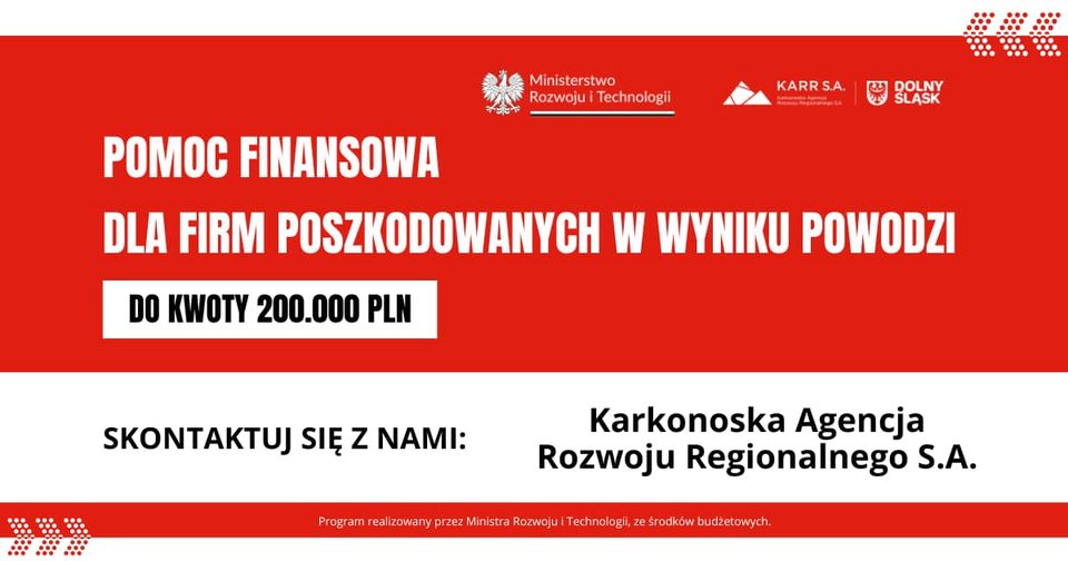 Do 200.000,00 złotych dla firm poszkodowanych w powodzi