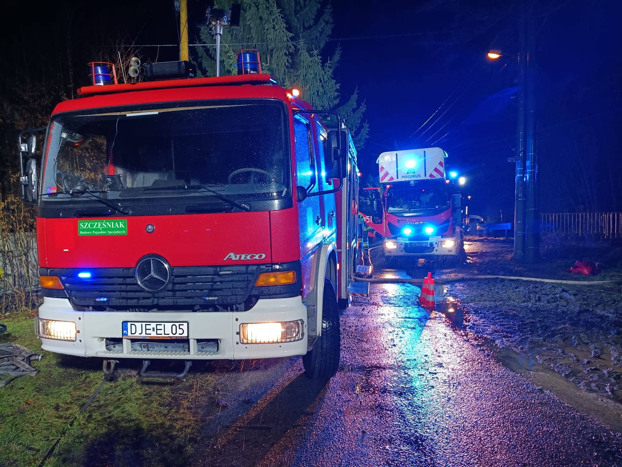 Pożar domu w Karpnikach