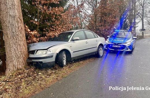 Pijany wjechał w drzewo