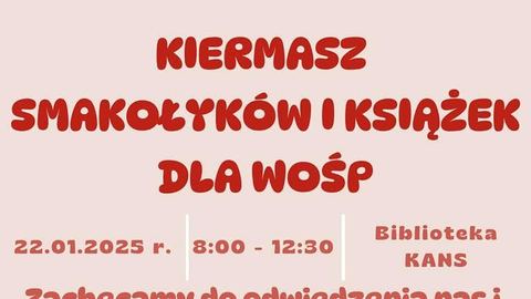 Kiermasz pyszności i książek na rzecz WOŚP