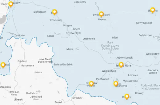 Mapa głównych wygranych w Lotto w naszym regionie w historii