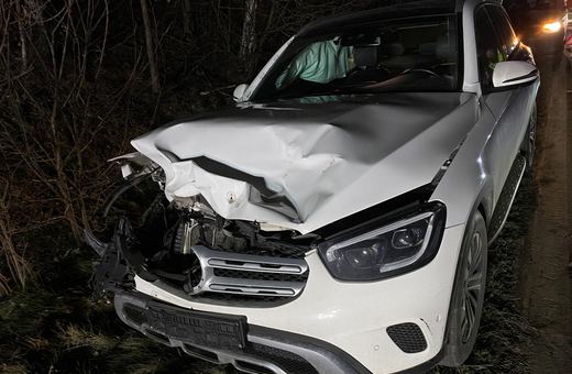 Zderzenie mercedesa z sarną