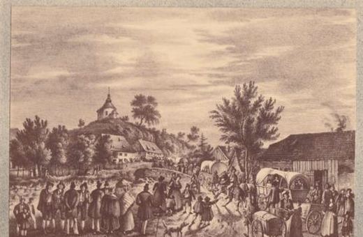 Rok 1837 – przejazd Tyrolczyków z Zillerthalu przez Kowary w drodze do Mysłakowic, gdzie osiedlą się na stałe.