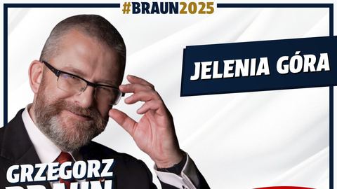 Grzegorz Braun w Jeleniej Górze.