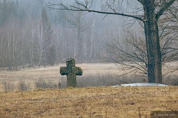 Tu doszło do mordu – przypomina krzyż pokutny w Łomnicy