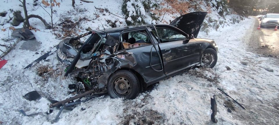 Kierowca Audi zmarł w szpitalu