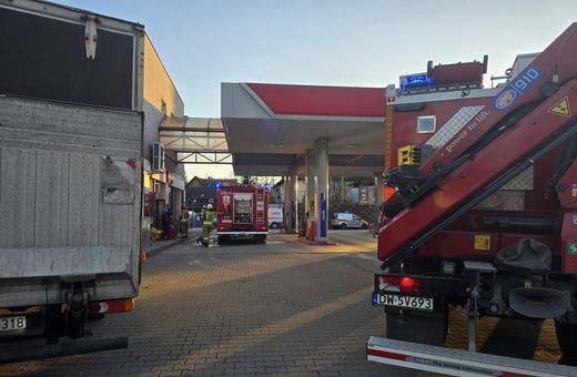 Gaz ulatniał się na stacji paliw