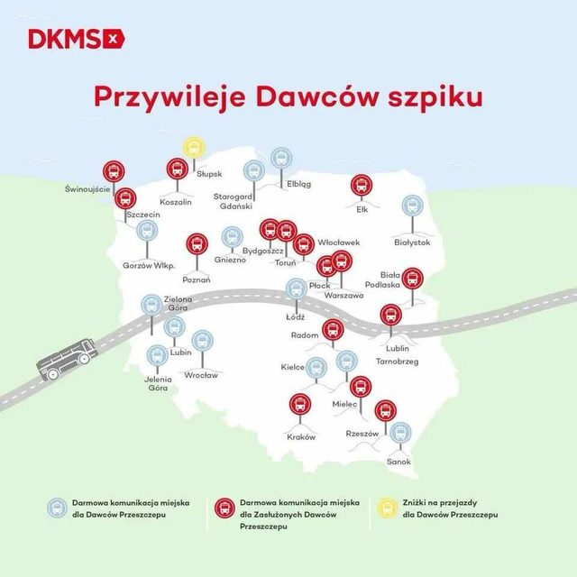 Darmowe autobusy dla dawców szpiku