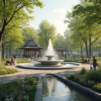 Tak Park Norweski będzie wyglądał za kilkanaście lat według sztucznej inteligencji. Oczywiście w weekend z ładną pogodą.