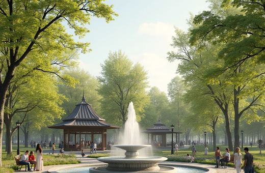 Tak Park Norweski będzie wyglądał za kilkanaście lat według sztucznej inteligencji. Oczywiście w weekend z ładną pogodą.