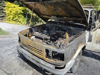Wartburg spłonął doszczętnie
