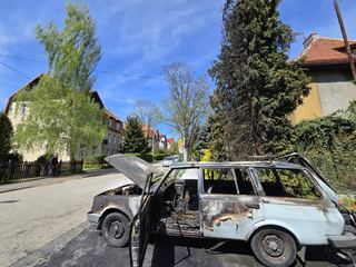 Wartburg spłonął doszczętnie