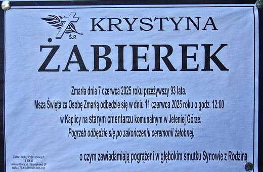 Zmarła Krystyna Żabierek