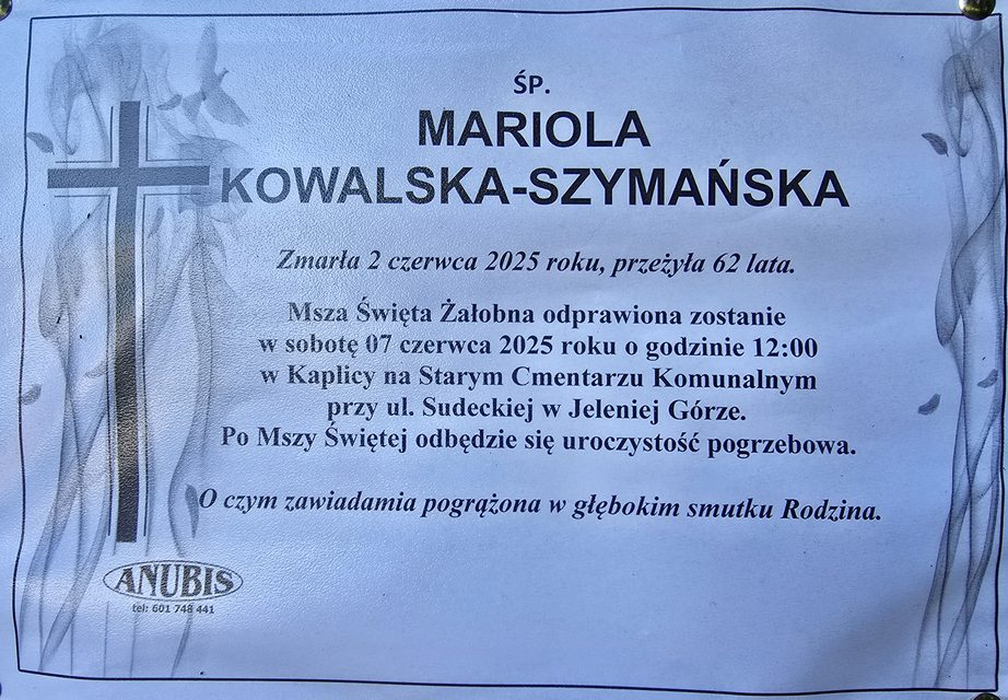 Zmarła Mariola Kowalska–Szymańska