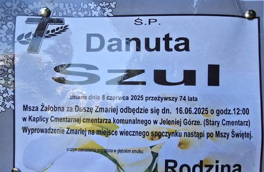 Zmarła Danuta Szul
