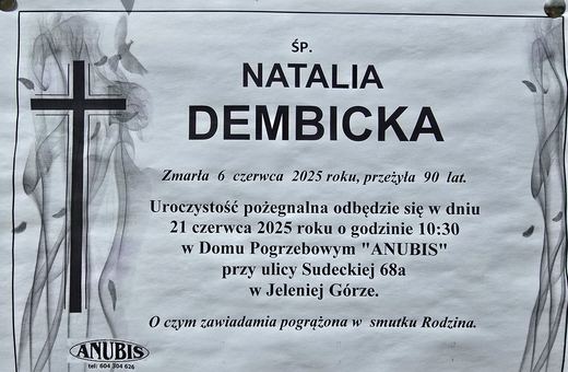 Zmarła Natalia Dębicka