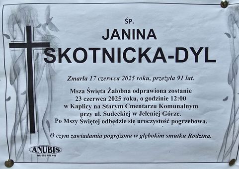 Zmarła Janina Skotnicka–Dyl
