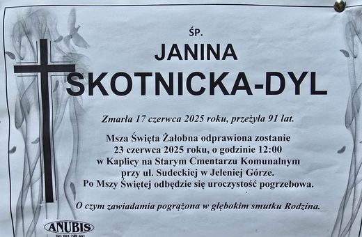 Zmarła Janina Skotnicka–Dyl