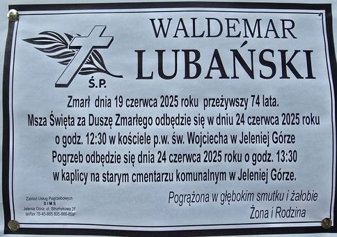 Zmarł Waldemar Lubański