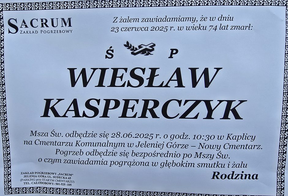 Zmarł Wiesław Kasperczyk