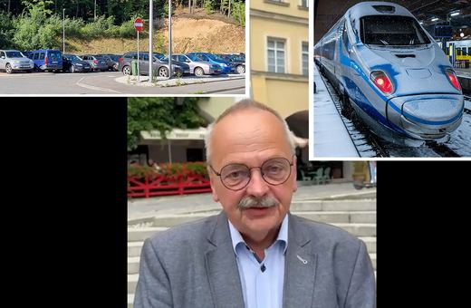Pendolino i parking przy PKP