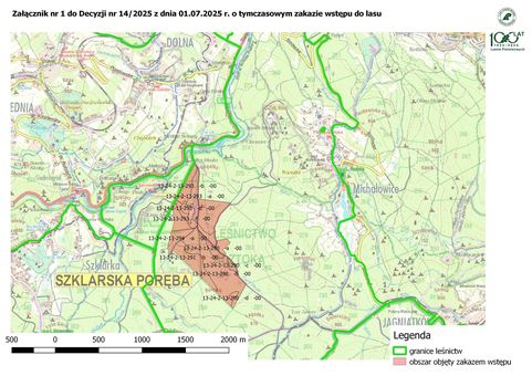 Las przy wodospadzie Szklarki nadal groźny