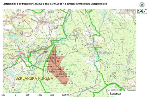 Las przy wodospadzie Szklarki nadal groźny