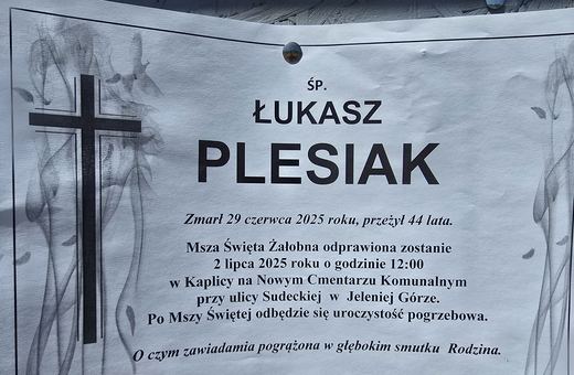 Zmarł Łukasz Plesiak