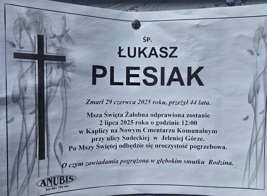 Zmarł Łukasz Plesiak