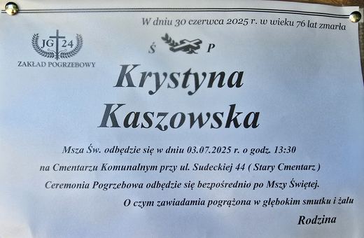 Zmarła Krystyna Kaszowska