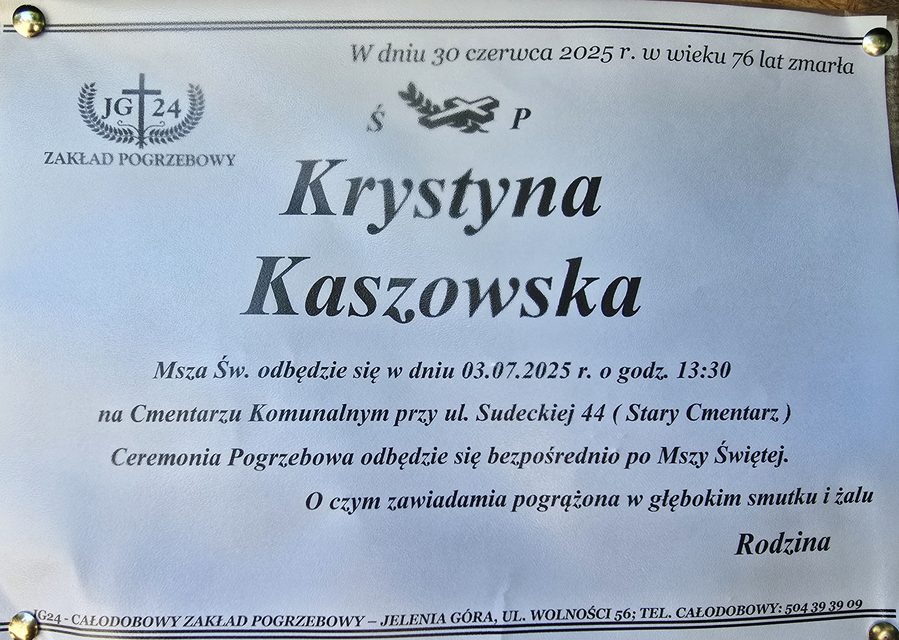 Zmarła Krystyna Kaszowska
