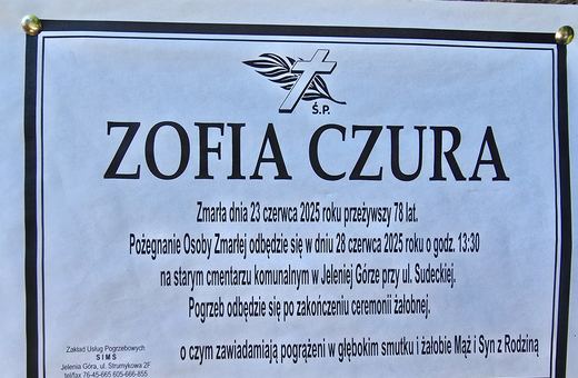 Zmarła Zofia Czura