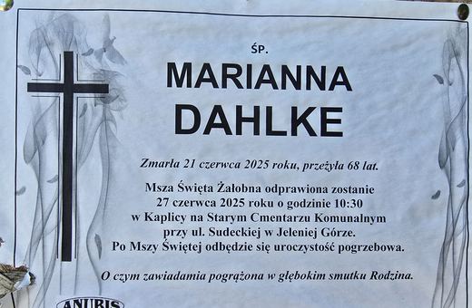 Zmarła Marianna Dahlke