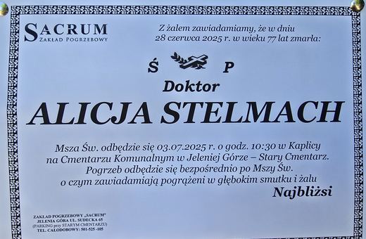 Zmarła Alicja Stelmach
