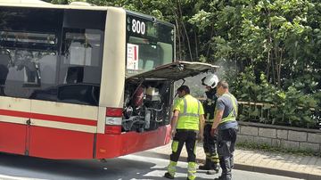 Pożar silnika w autobusie