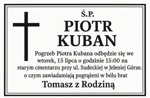 To będzie ostatnie pożegnanie Piotra