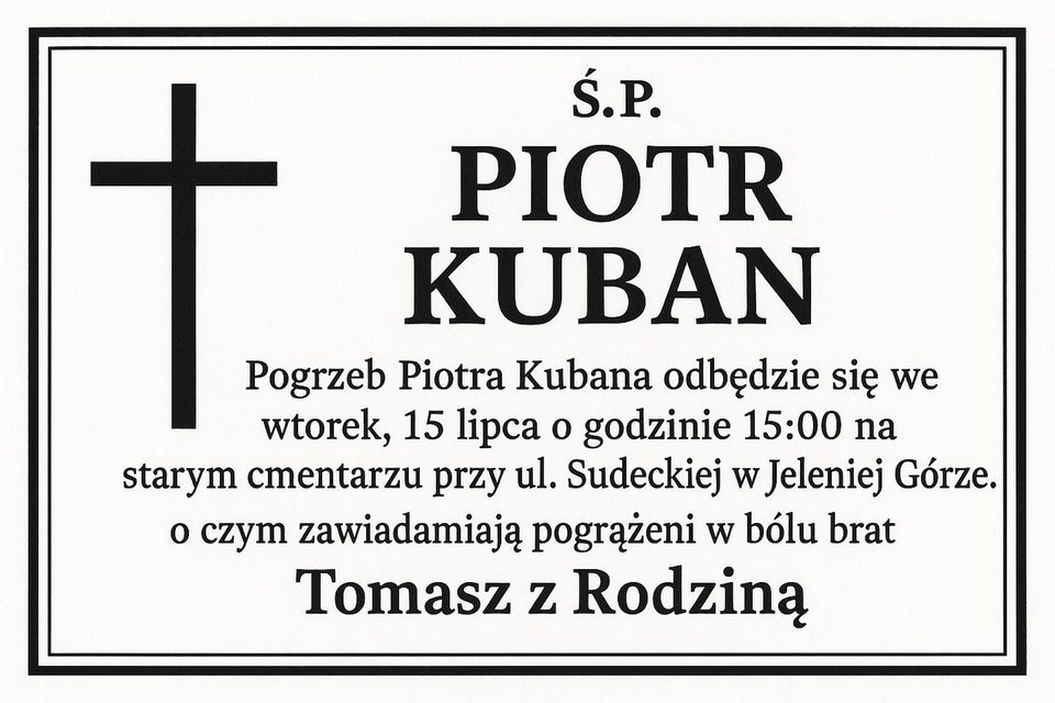 To będzie ostatnie pożegnanie Piotra