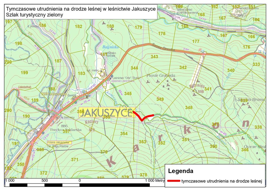 Utrudnienia na zielonym szlaku z Jakuszyc